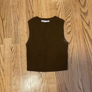 Zara Knit Cropped Tank, Never Been Worn, Size M